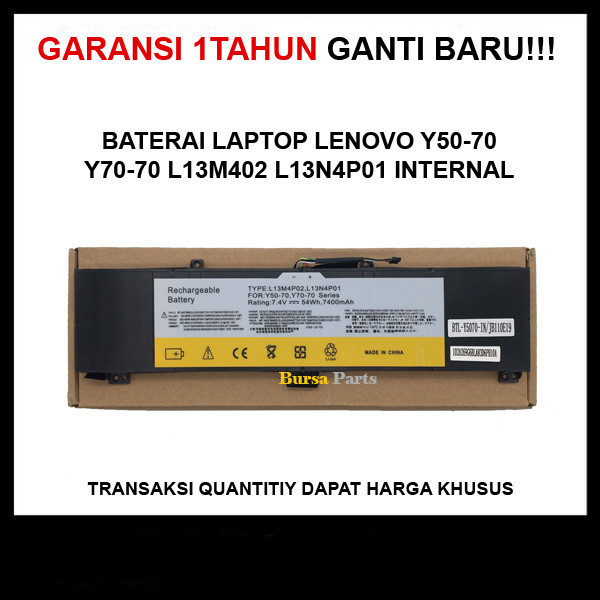 Baterai Laptop Lenovo Y50-70 Y70-70 .