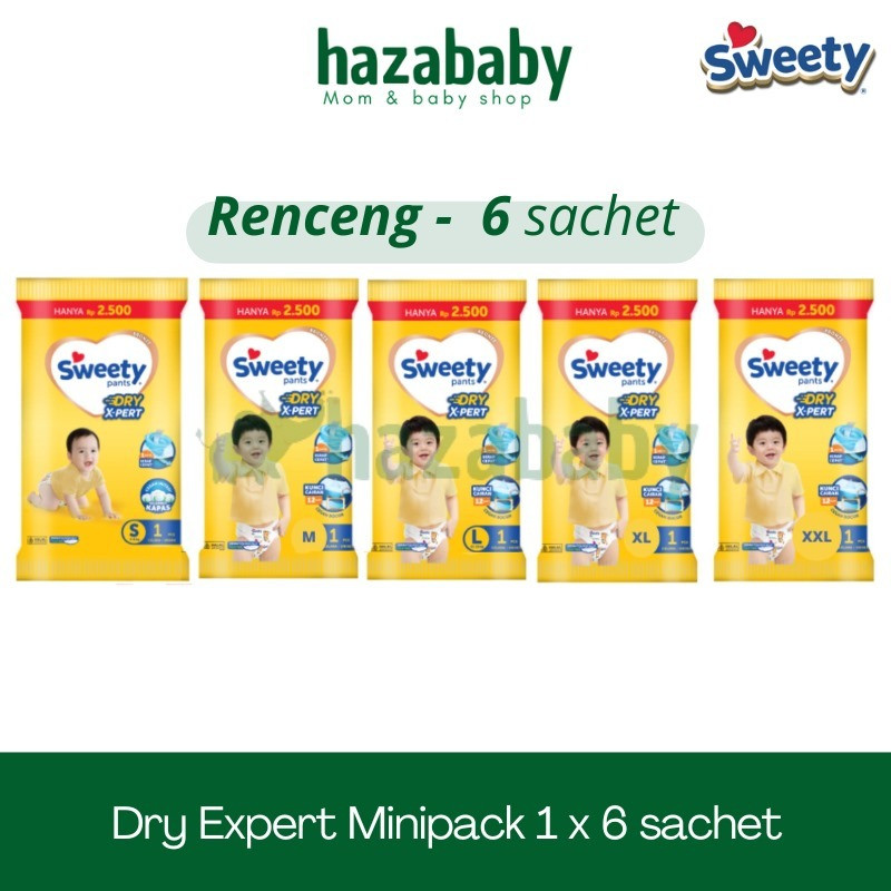 Popok Bayi Sweety Bronze Pants Dry X-Pert Renceng S M L XL XXL isi 6 Sachet