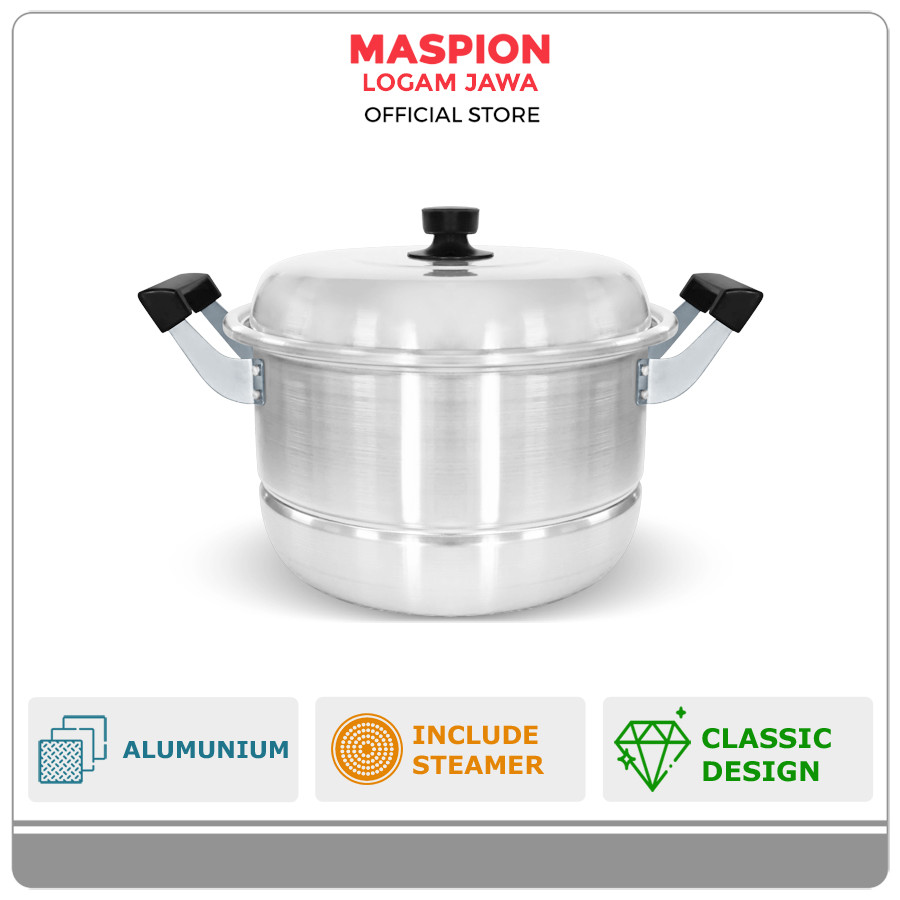Maspion Panci Steamer Alumunium Dandang Ekonomi Ebonit