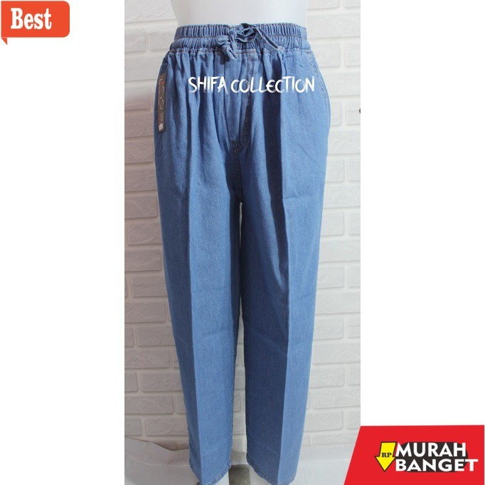celana kulot wanita terbaru Celana Luna Soft Jeans BB 60-80 kg /Jumbo