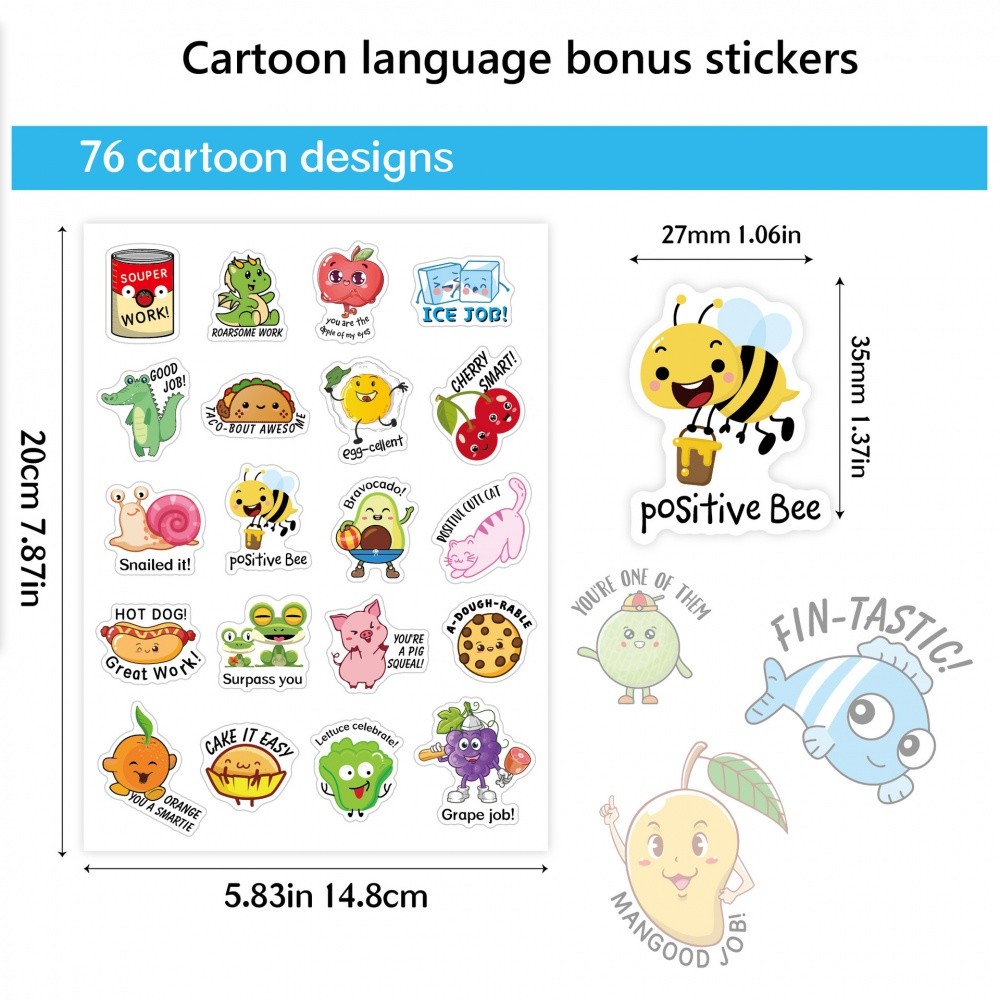 Stiker Inggris Stiker Menyenangkan Kartun Stiker Anak-anak 20 Buah/Potong Kartun Inggris Insentif Bu