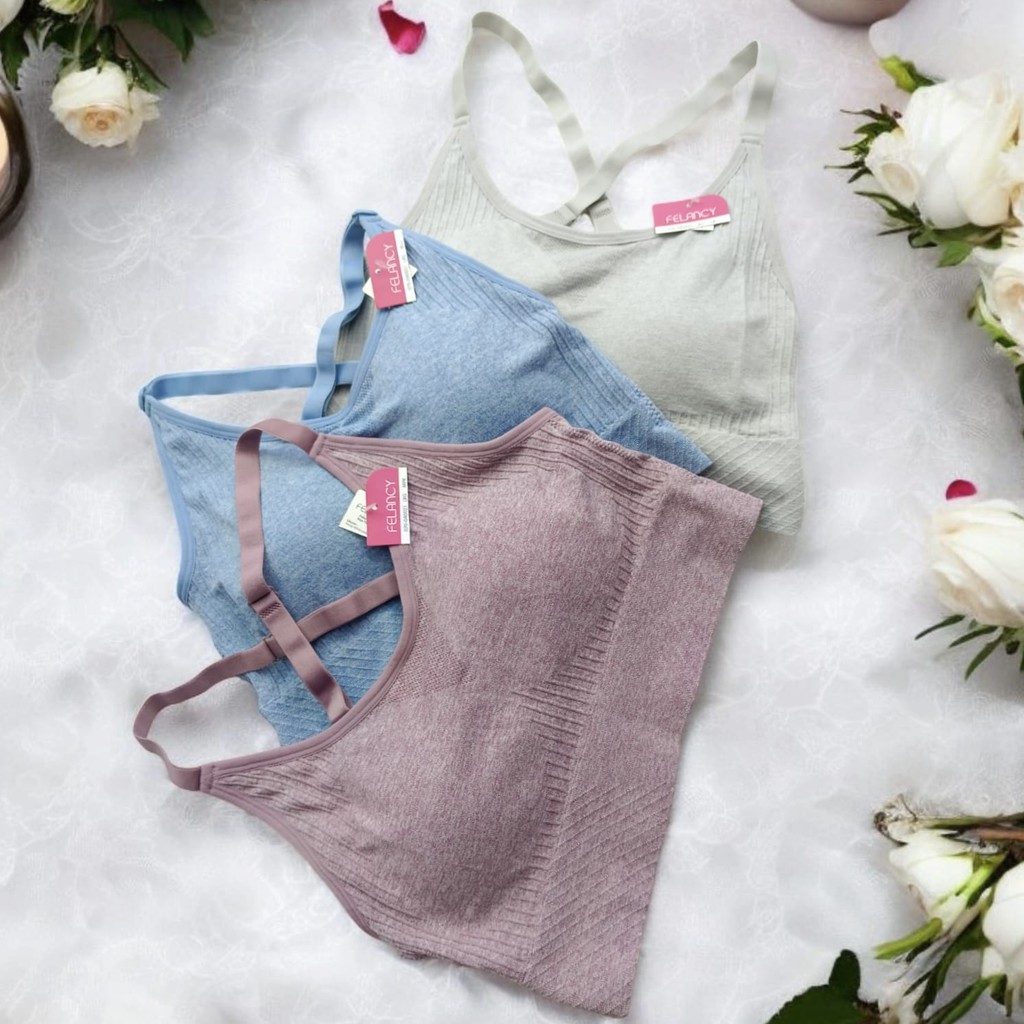 Sport Bra Wanita FELANCY 040021 - Tanpa Kawat - Tanpa Kait - Size L XL - BH Sport Felancy