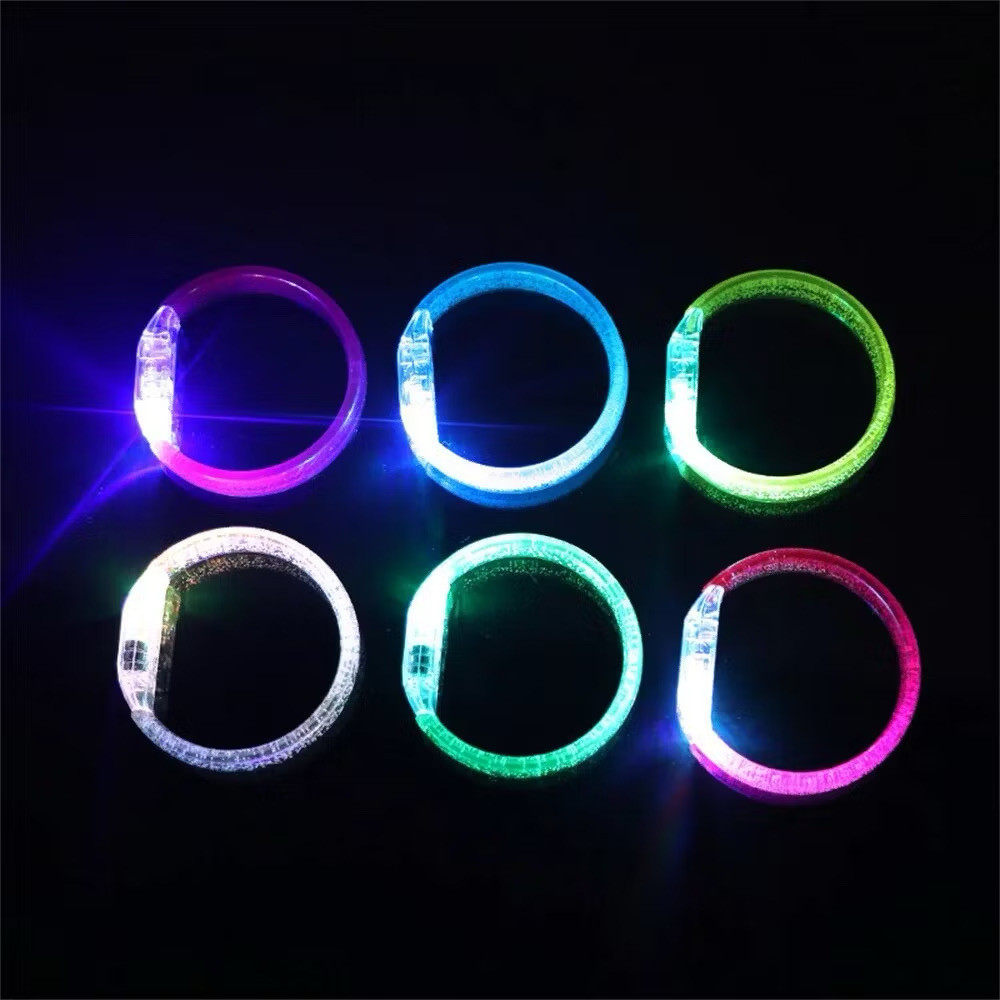 Gelang LED Acrylic Wristband Bracelet Akrilik Konser Pencahayaan Gratis Baterai