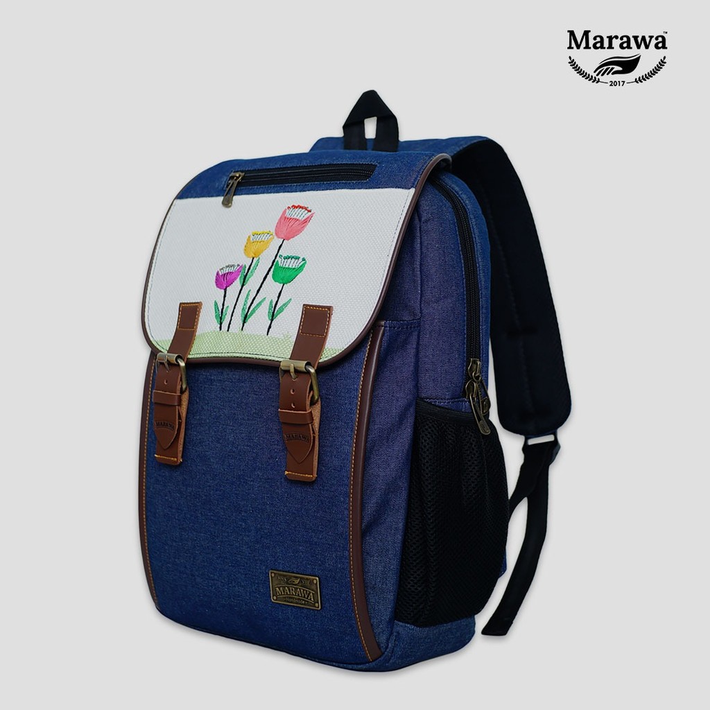 MARAWA Kanke - Tulipa Backpack Tas Ransel Laptop Denim