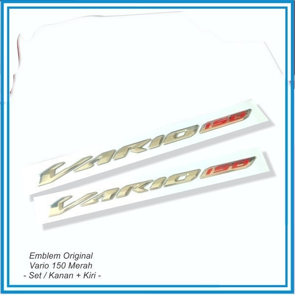 Emblem - Logo Timbul Vario 150 Merah - Set / Kanan + Kiri