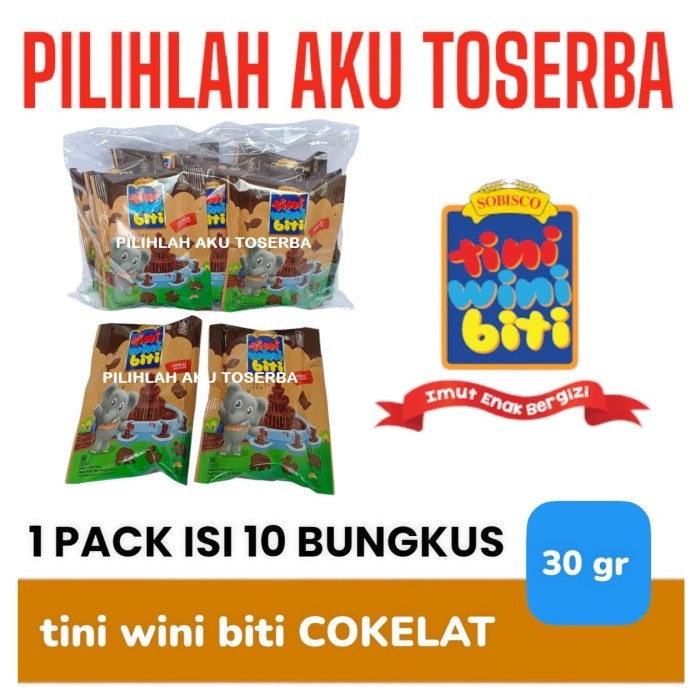 

Biskuit TINI WINI BITI 30 gram Rasa COKELAT / CHOCOLATE - ( HARGA 1 PACK )