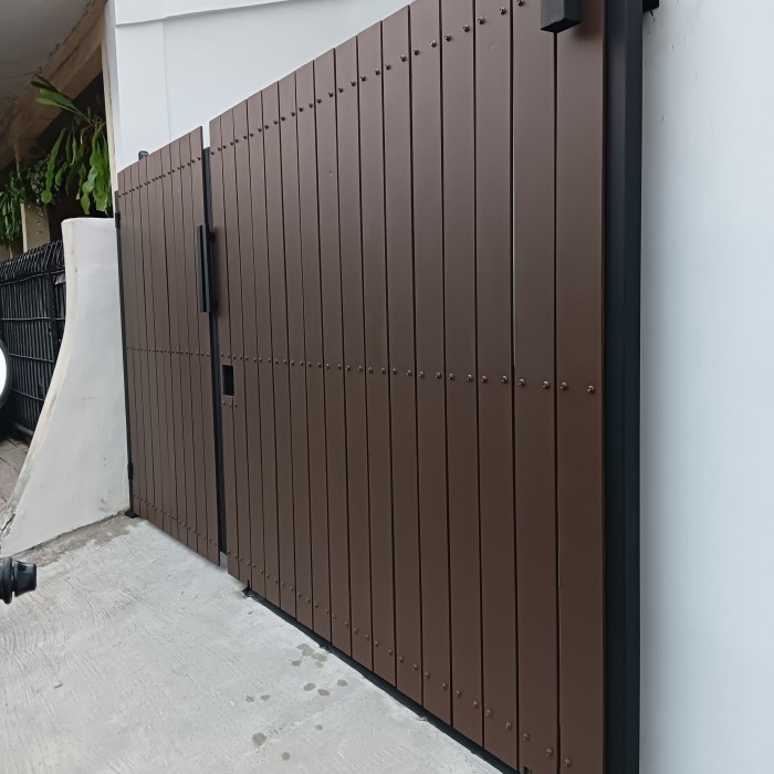 pagar grc polos/Wood plank anti rayap & pagar modern hollow galvanis anti karat