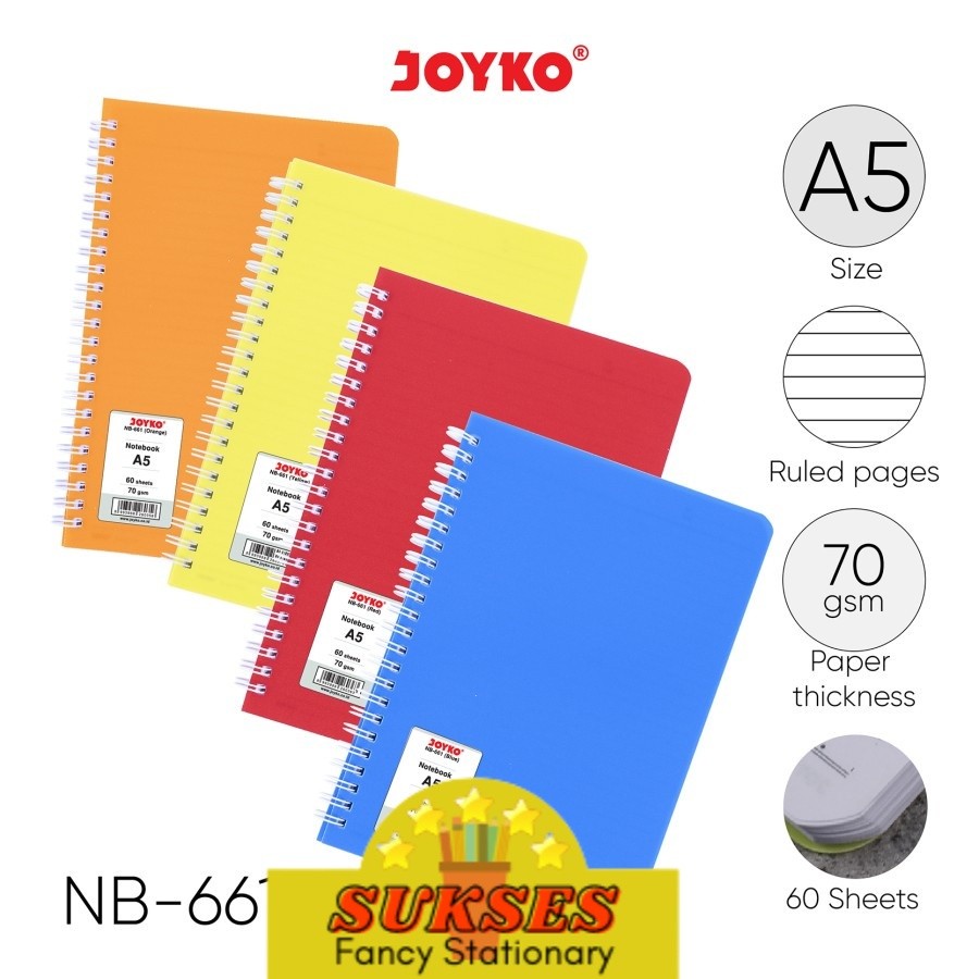 

Ruled Notebook Diary Agenda Buku Catatan Bergaris Joyko A5 Nb-661 60 Lembar