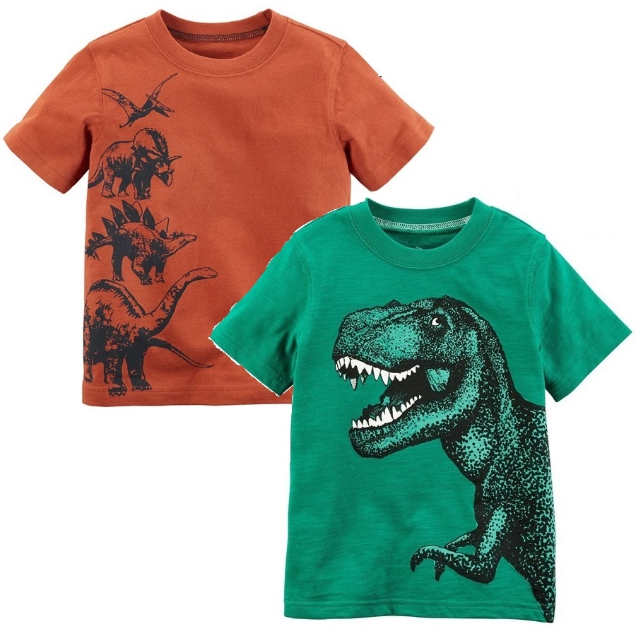 Dino Baby Boy Clothes Summer 100% Cotton Children Tee Shirts Dinosaur Newborn T-Shirt Short Sleeve K