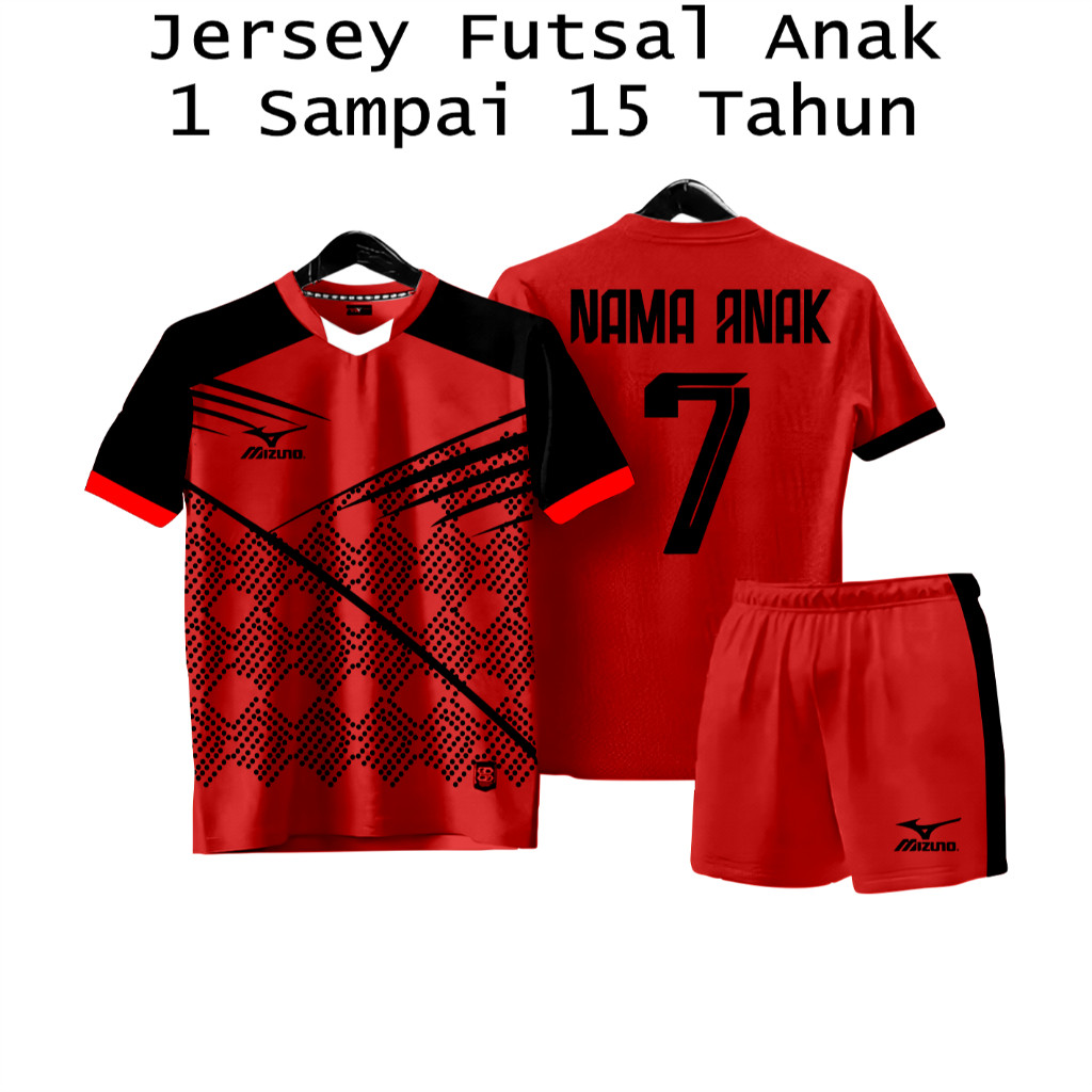Baju Bola Sablon Nama + Nomor Jersey Futsal Custom Anak Anak Jersey Bola Custom Nama Anak S01