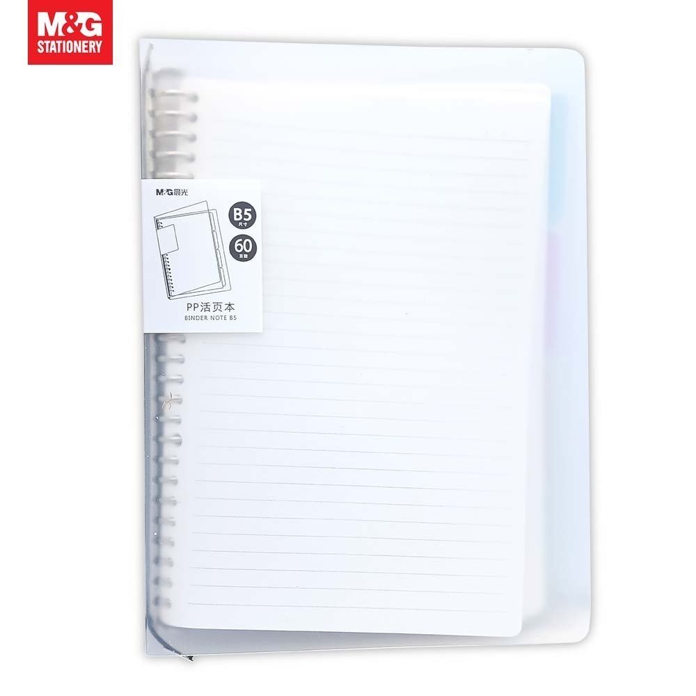 

Binder Tali B5 Tranparan M&G Transparent Binder Note Tali Cover Mika Matte #HB5600A - SHAGB