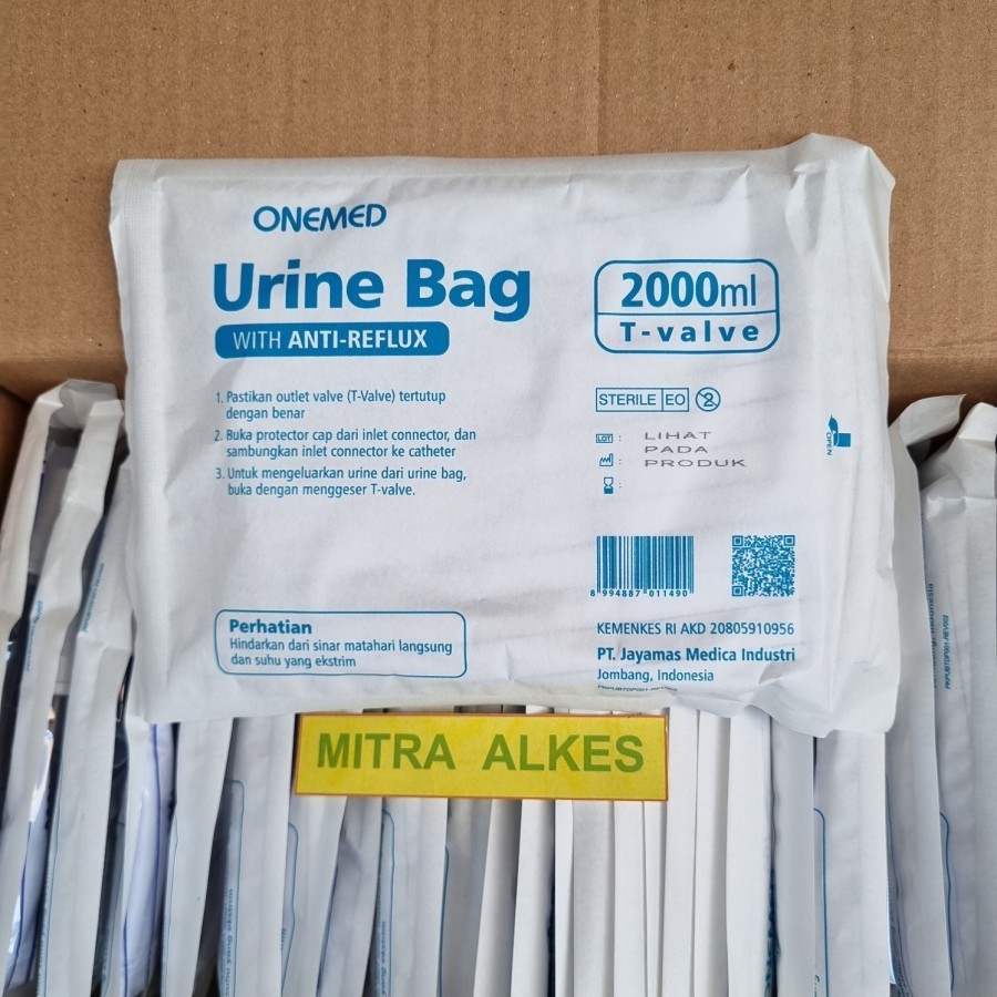 Urine Bag T-Valve 2.000 ml OneMed. Urine Bag T Valve 2000 ML One Med.