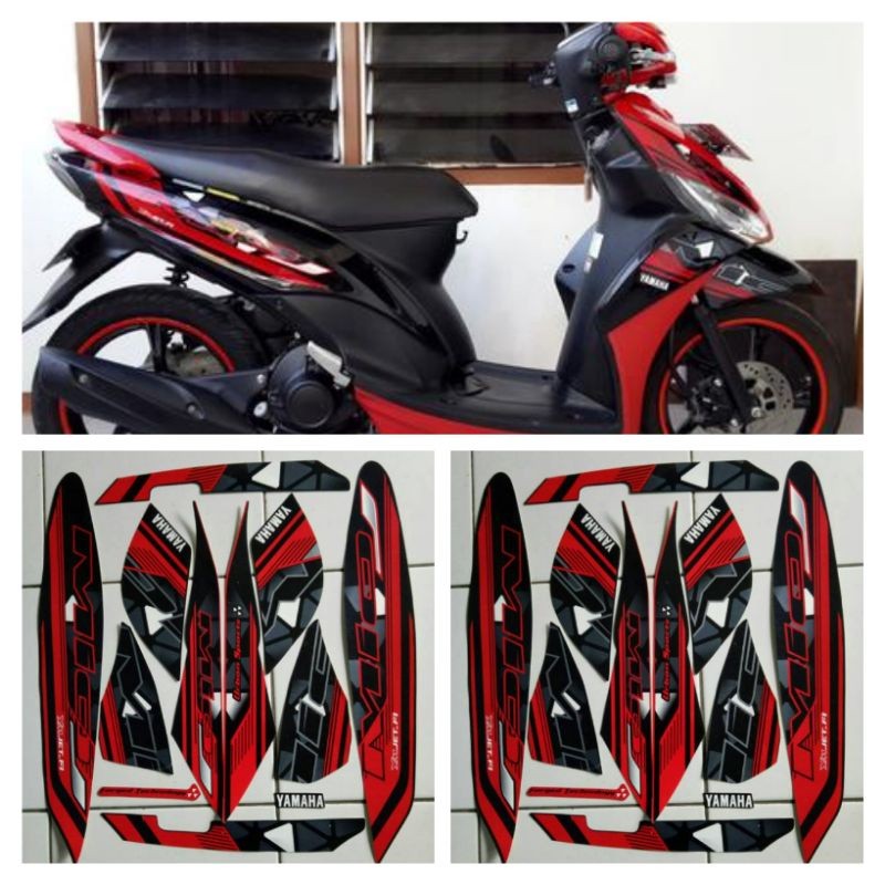 Stiker striping yamaha mio j 2014 merah