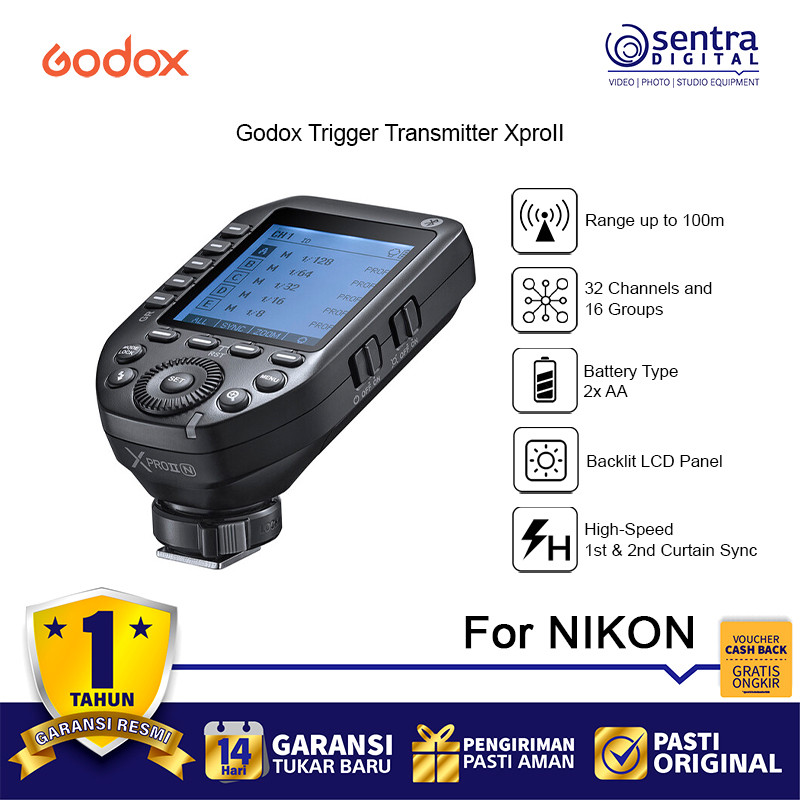 Godox XPro II TTL Wireless Flash Trigger HSS for Nikon Cameras