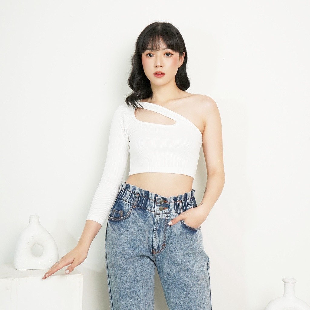 ELGRACE - Crop Tanktop Tarzan One Longsleeve Wanita Crop Top 174