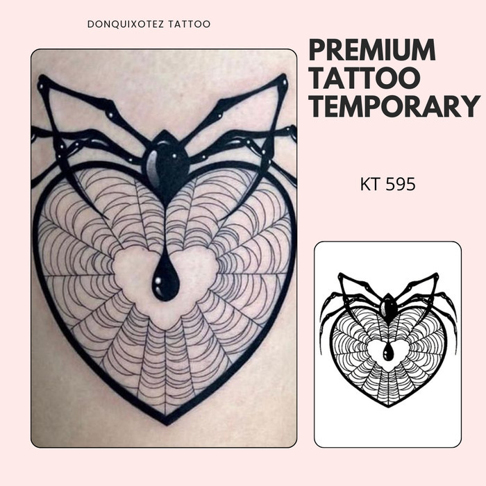 PREMIUM Tattoo Temporary Tato Semi Permanen Fruit Ink KT-495 motif scorpion laba laba jaring keren m
