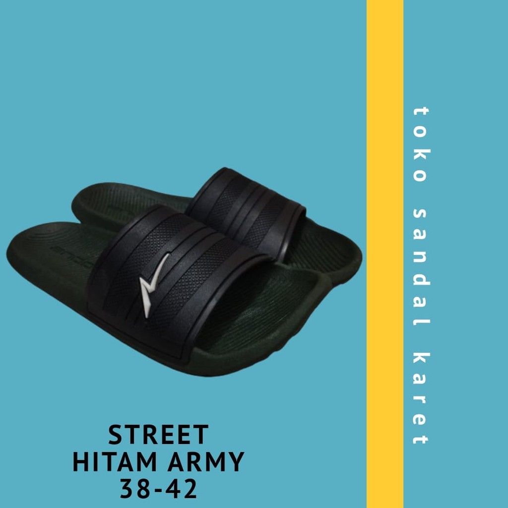 ANDO STREET Sendal Slop Pria Rumahan Ukuran 38-42