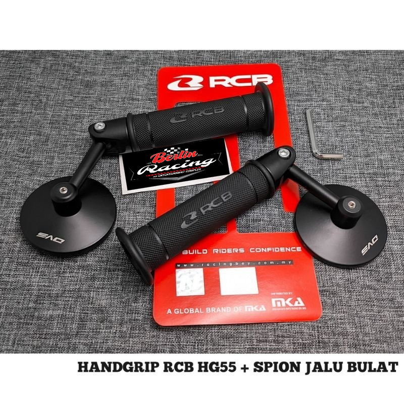 Handgrip RCB Original HG 55 + Spion Jalu Bulat Handgrip RCB Spion Jalu Cembung Universal Motor Spion