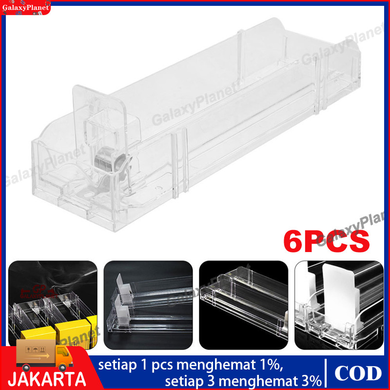 6 Pcs RAK PUSHER ROKOK ACRILIK BENING OTOMATIS DISPLAY MINIMARKET DAN SUPERMARKET RAK PUSHER ROKOK A