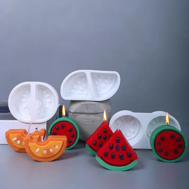 

3D Watermelon Series Silicone Candle Molds Diy Fruit Shape Chocolate Ice Cream Cake Pastry Baking Mold Hand Soap Making Tools