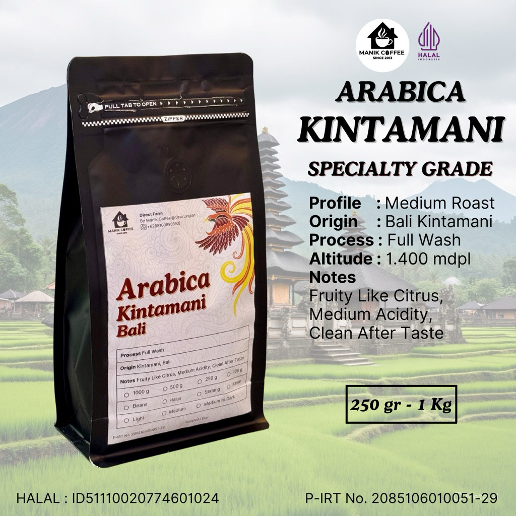 

New Biji Kopi Arabika Kintamani Bali Premium 250 Gr - 1 Kg , Beans / BubukPremium