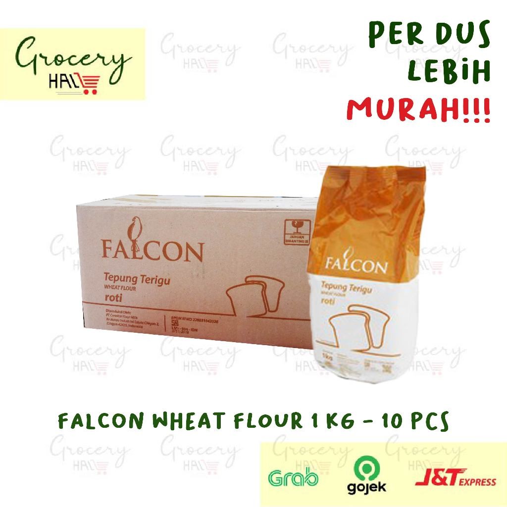 

[ HARGA DUS ] FALCON WHEAT FLOUR 1 KG - TEPUNG PROTEIN TINGGI FALCON - 1 DUS ISI 10