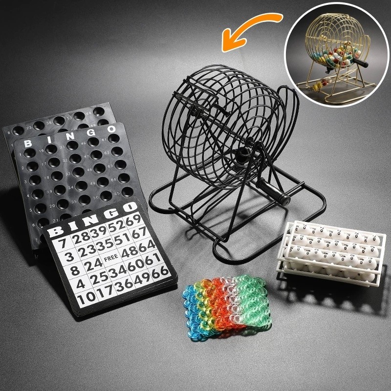 Bingo Party Game Set Lottery Machine Mainan Lotere BINGO Plastik BINGO Kertas Mainan Edukasi Anak BI