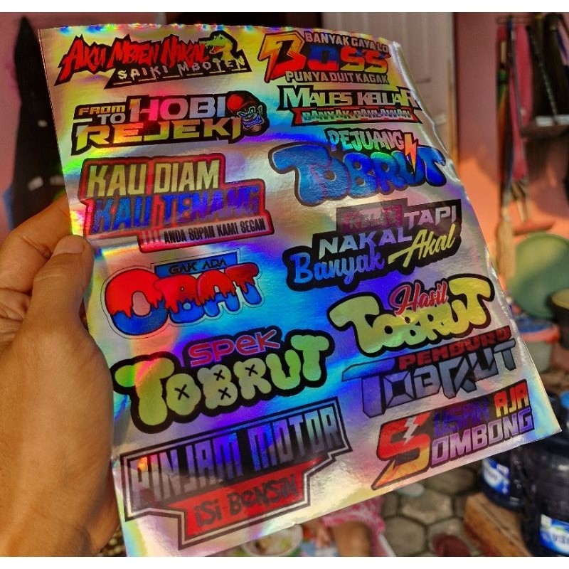 

(COD 13 PCS) STIKER HOLOGRAM TOBRUT STICKER RACING STICKER KATA-KATA STICKER TOBRUT VIRAL STICKER VIRAL TERKINI