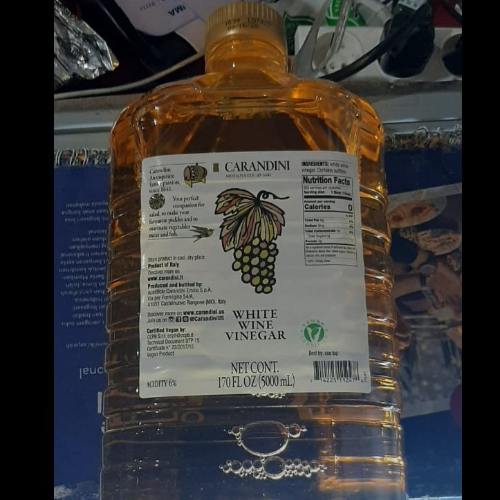 

White Vinegar Carandini / Cuka Anggur Putih Carandini - 5 L