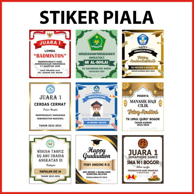 

Stiker Piala Akrilik Costum Sticker