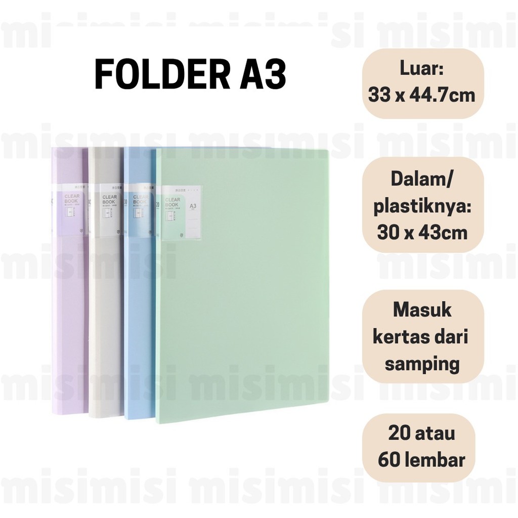 

Folder A3 Warna Pastel/Warna Soft/Lembut