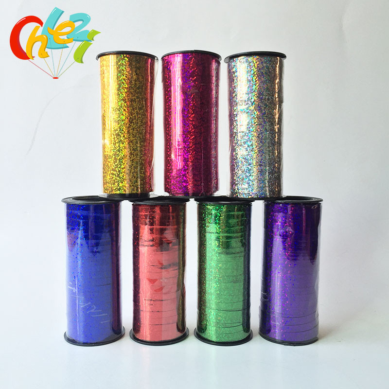

1pc 100 Yard Happy Birthday Crimped Curling Ribbon Roll Silver Balloon Ribbons for Party Festival Florist Crafts Gift Wrapping