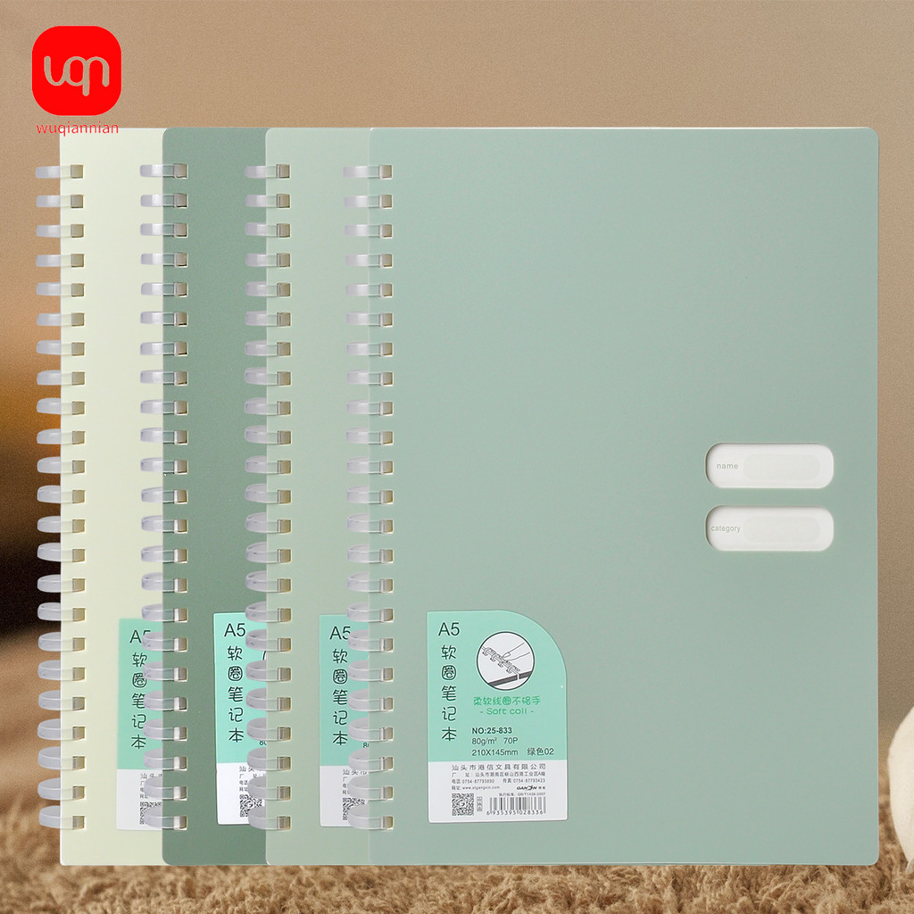 

Notebook A5 Green Soft Circle Diary Notebook Grid paper Daily Weekly planning schedule Notepad School office supplies Stationery