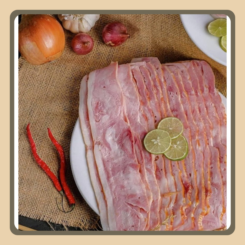 

SMOKED PORK BACON LESS FAT/ bacon babi asap