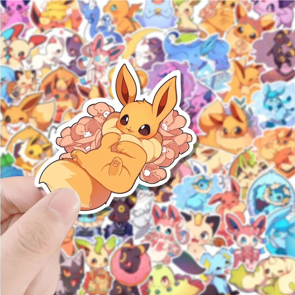 

10/30/50/100pcs Kawaii Pokemon Anime Stickers for Kids Cute Cartoon Pikau Eevee Decals Notebook Phone Luggage Sticker Packing