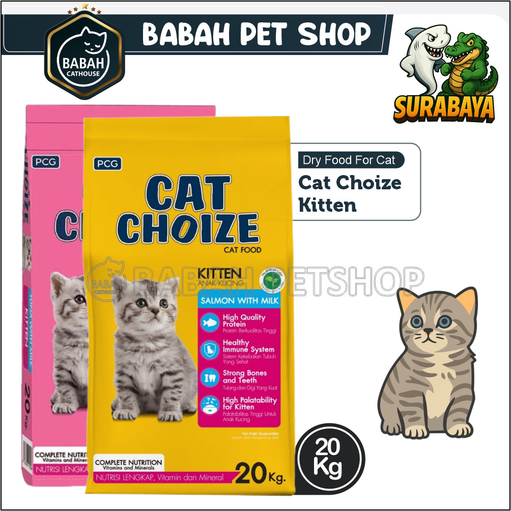 20kg CAT CHOIZE KITTEN dry food makanan anak kucing tuna salmon goat milk kering ekonomis pakan anab