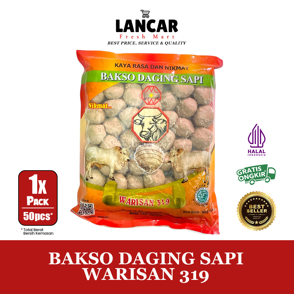 

WARISAN 319 BAKSO DAGING SAPI URAT ISI 50PCS