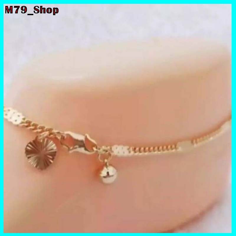 gelang kaki rantai emas asli 24k kadar 17,7 ada surat dapat dompet perhiasan bisa COD