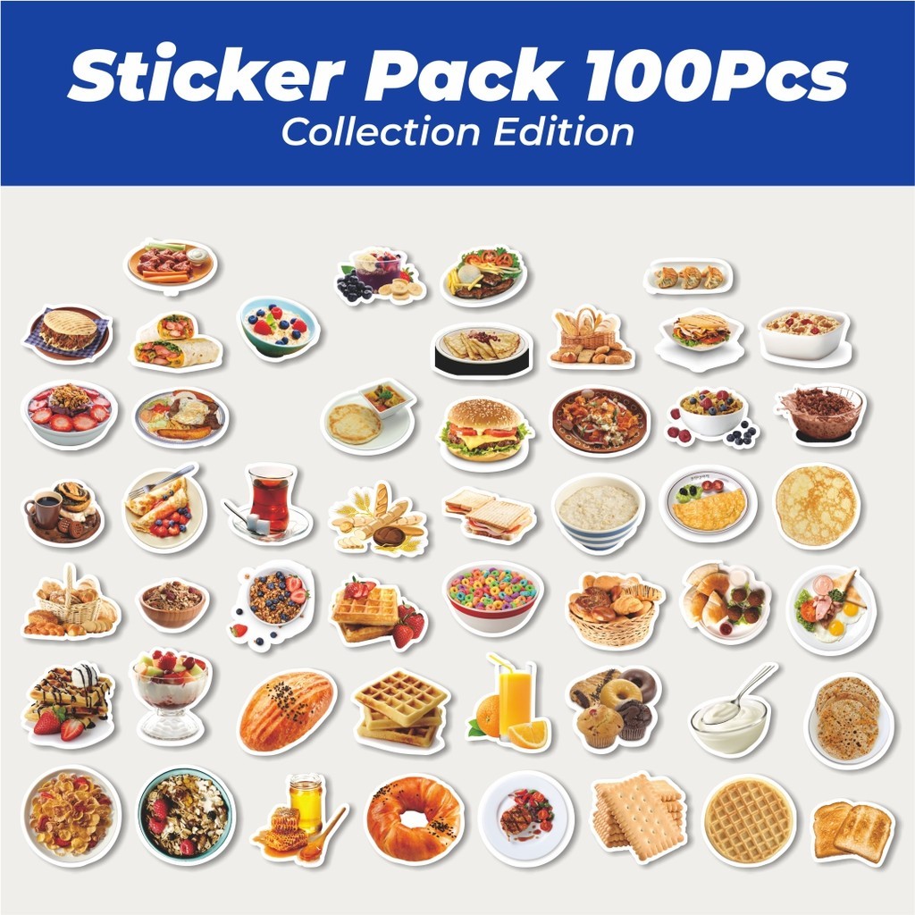 

Hot Sticker INS Style Breakfast Sticker Lucu Anti Air Stikers Berperekat Waterproof Sticker Decal Buat Motor Helm Buku Journal Koper Casing HP Laptop Botol Minum