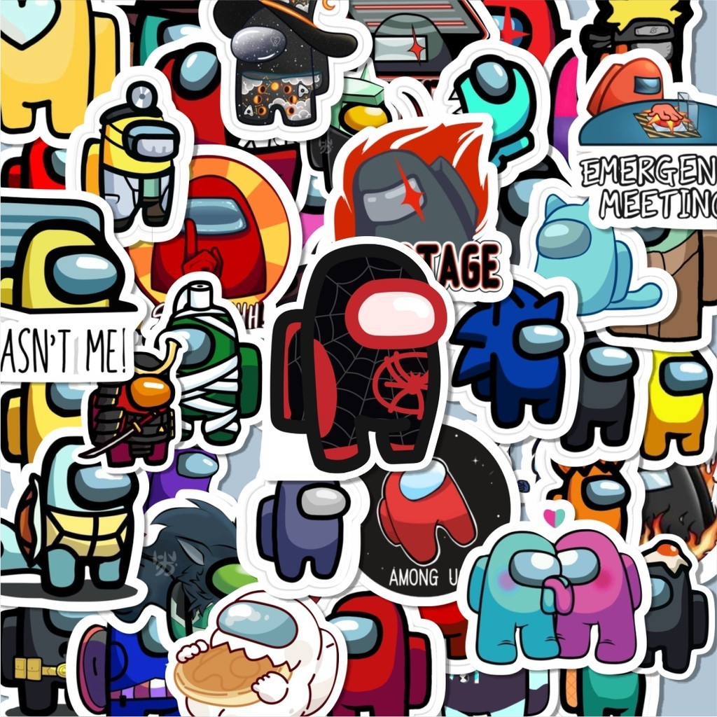 

100PCS Lucu Stiker Game Among Us Stiker Aesthetic Stiker Anti Air Stikers Berperekat Waterproof sticker decal buat Motor Helm Buku Journal Koper Casing HP Laptop Botol Minum Hadiah anak