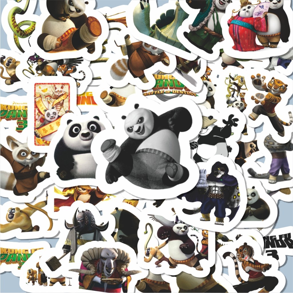 

100PCS Lucu Stiker Kartun Kung Fu Panda Stiker Aesthetic Stiker Anti Air Stikers Berperekat Waterproof sticker decal buat Motor Helm Buku Journal Koper Casing HP Laptop Botol Minum Hadiah anak
