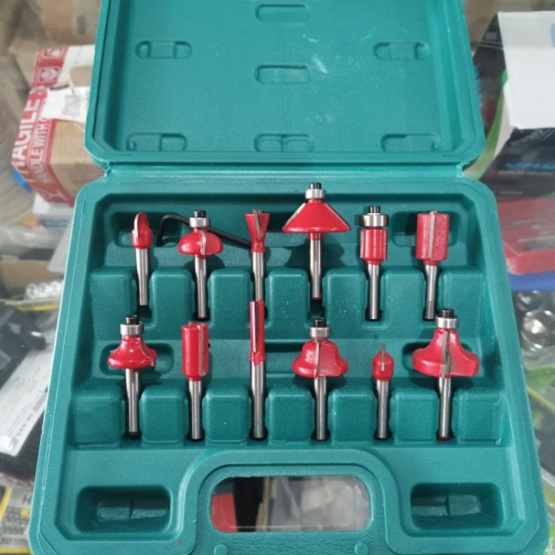 mata profil set 12 pcs mata pisau router kayu mata trimmer trimer mata profil kayu mata bor profil