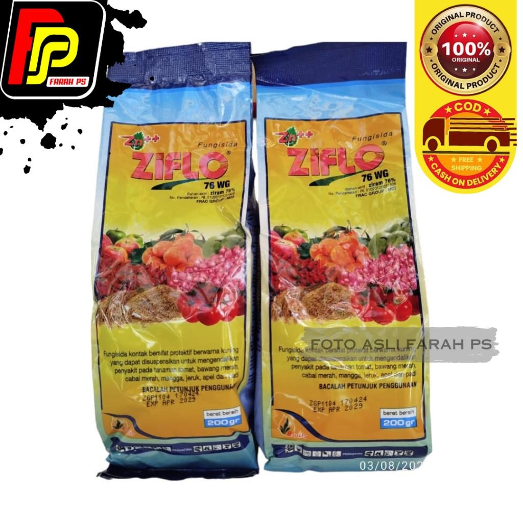 Fungisida ZIFLO 76 WG 200 gr - Fungisida ZIFLO 76 WG Zn++ - Ziflo Fungisida Original 100% Ziram 76%