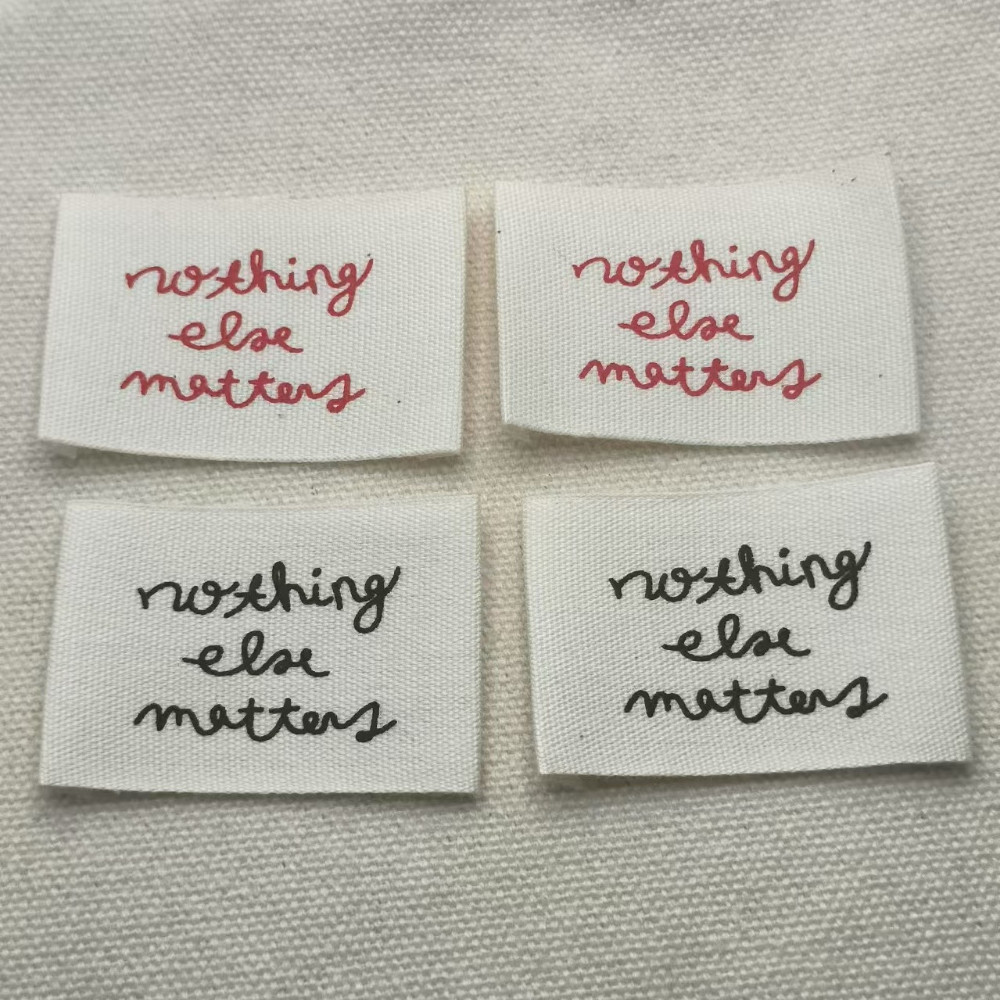 

Cotton Clothing Labels - DIY Handmade Sewing Tags with English Letters & Patterns - Fabric Labels for Garments, Apparel, Crafts