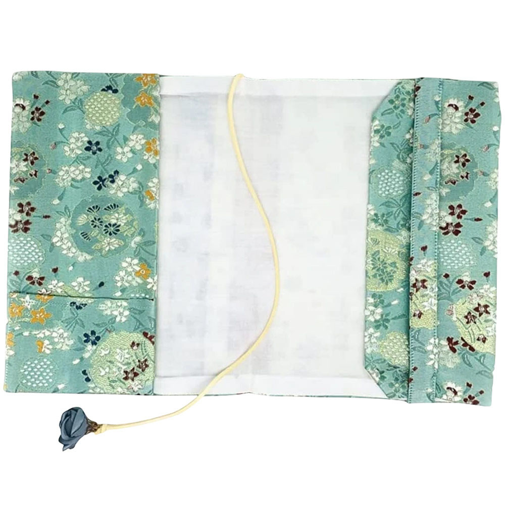 

Book Sleeve Fabric Cover Sleeves Girls with Strap Protective Case Protector Elastic Green Work