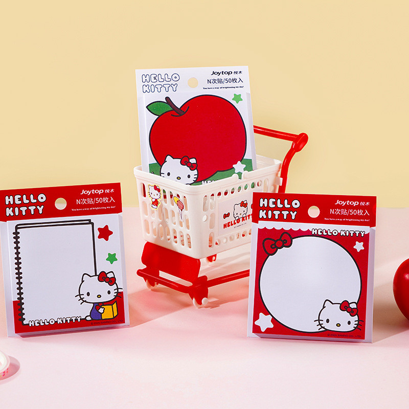

Kawaii Anime Hello Kitty Student Self Adhesive Note Pad Stationery Cute Girl Message Memo School Office Stationery Supplies Gift