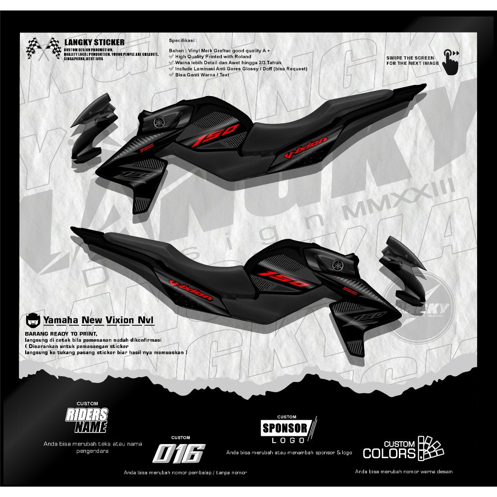 STRIPING STIKER VIXION NVL ( NEW VIXION LIGHTING ) STIKER VIXION NEW VIXION LIGHTING