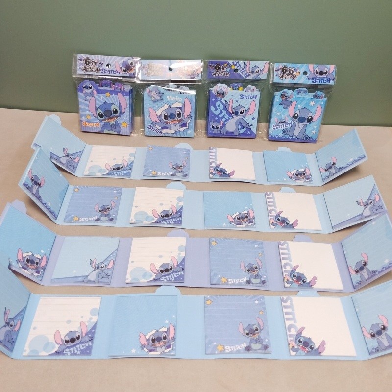 

12pcs/lot Cartoon Disney Stitch 6 Folding Memo Pad Cute N Times Stationery Label Notepad Bookmark Post School Supply