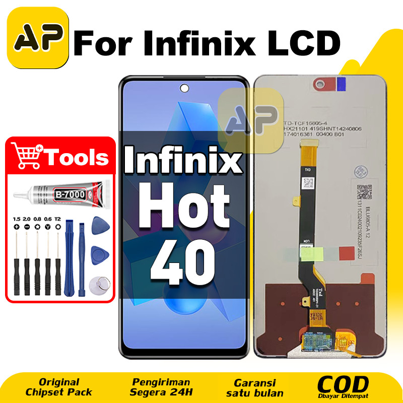 LCD Infinix Hot 40 hp Layar Sentuh Fullset Glass Touchscreen Digitizer COD