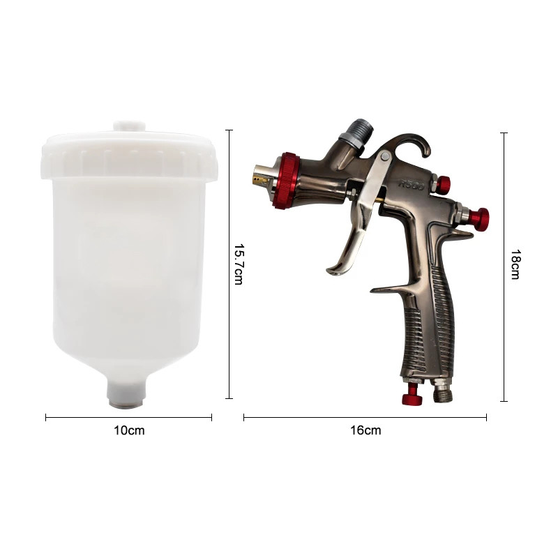 R500 Spray Gun LVLP Gravity Feed Car Painting Gun 1.3mm nozzle 600cc Paint Spray Gun home car truck 